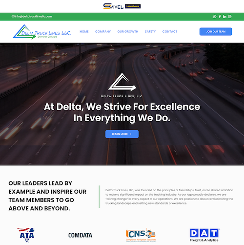 Logistics website designed by Island Web Solutions for a Long Island transportation company