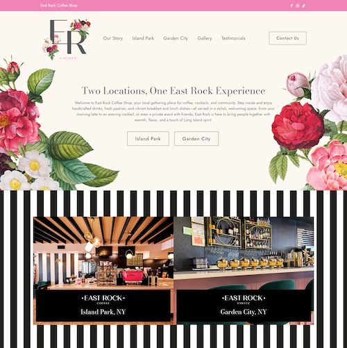 East Rock Coffee Shop Long Island website design by Island Web Solutions