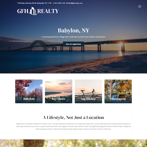GFH Realty website designed by Island Web Solutions for a Long Island real estate business