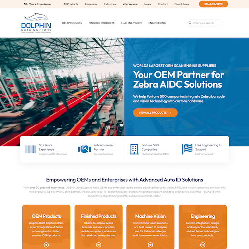 Dolphin Data Capture website designed by Island Web Solutions for barcode and data capture solutions
